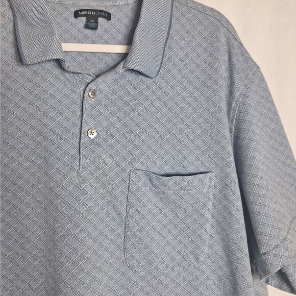 Van Heusen Studio Mens Polo Shirt Short Sleeve Textured Golf Casual Work 4XL - Picture 3 of 8